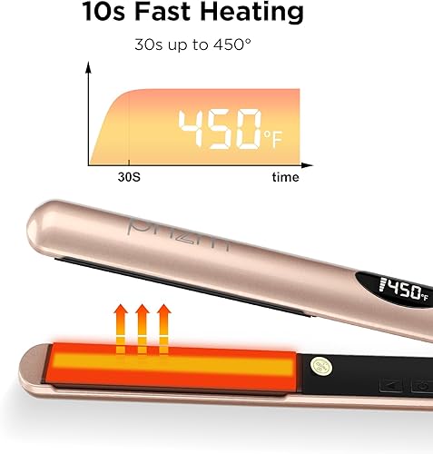 Miniatura 6 de Prizm Plancha de pelo profesional de 1 pulgada 2 en 1, rizador plano de turmalina de cerámica con 11 temperaturas ajustables para más tipos de