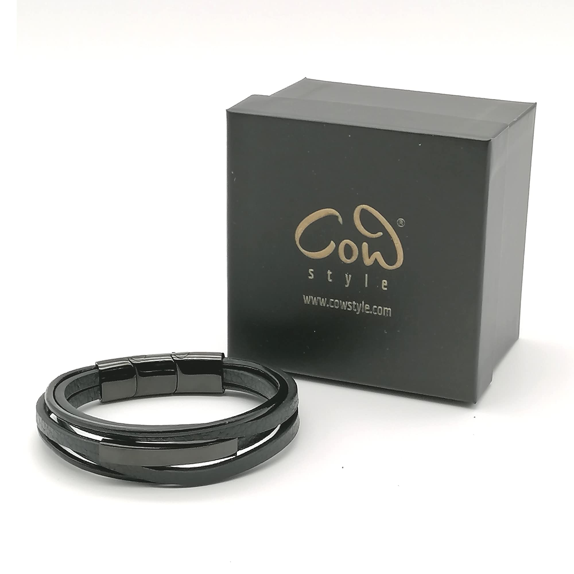 Designer Lederarmband Herren mit Gravur - Personalisiertes Männerarmband mit Namen Datum - Geschenk für Freund Papa zu Weihnachten - Aus Echtleder