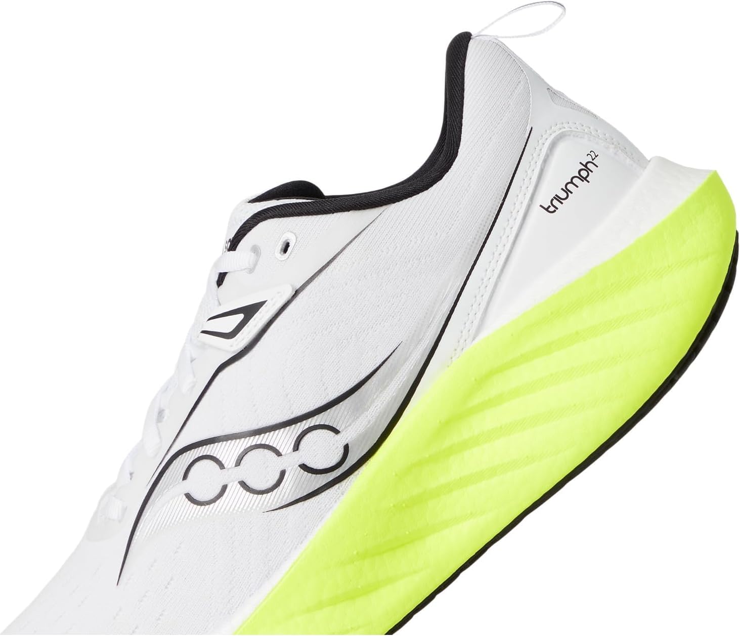 Saucony Men's Triumph 22 Sneaker, White/Citron, 7 - Image 8