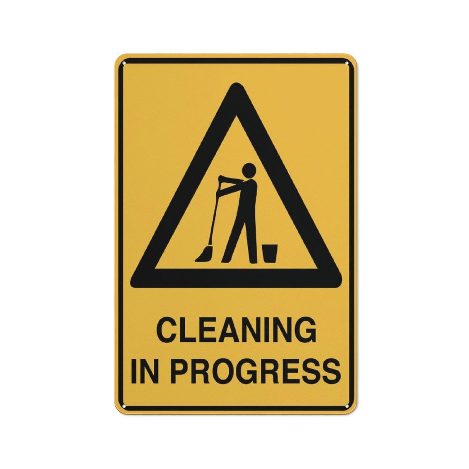 peiyeety Caution Cleaning In Progress Icon Sign 8"x12" Rust-Free Aluminum - UV Protected, Waterproof, Weatherproof & Fade Resistant, 4 Pre-Drilled Holes