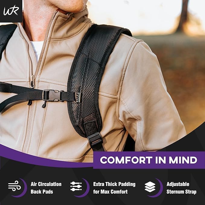 Condition photo showing New/Like New for premium disc golf bag, 30+ disc capacity, comfortable shoulder straps, water-proof polyester fabric
