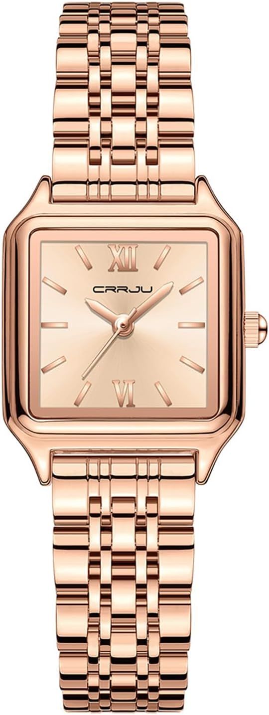 CRRJU Women Watches,Fashion Vintage Dress Analog Quartz Waterproof Wristwatches,Square Elegent Watches for Ladies