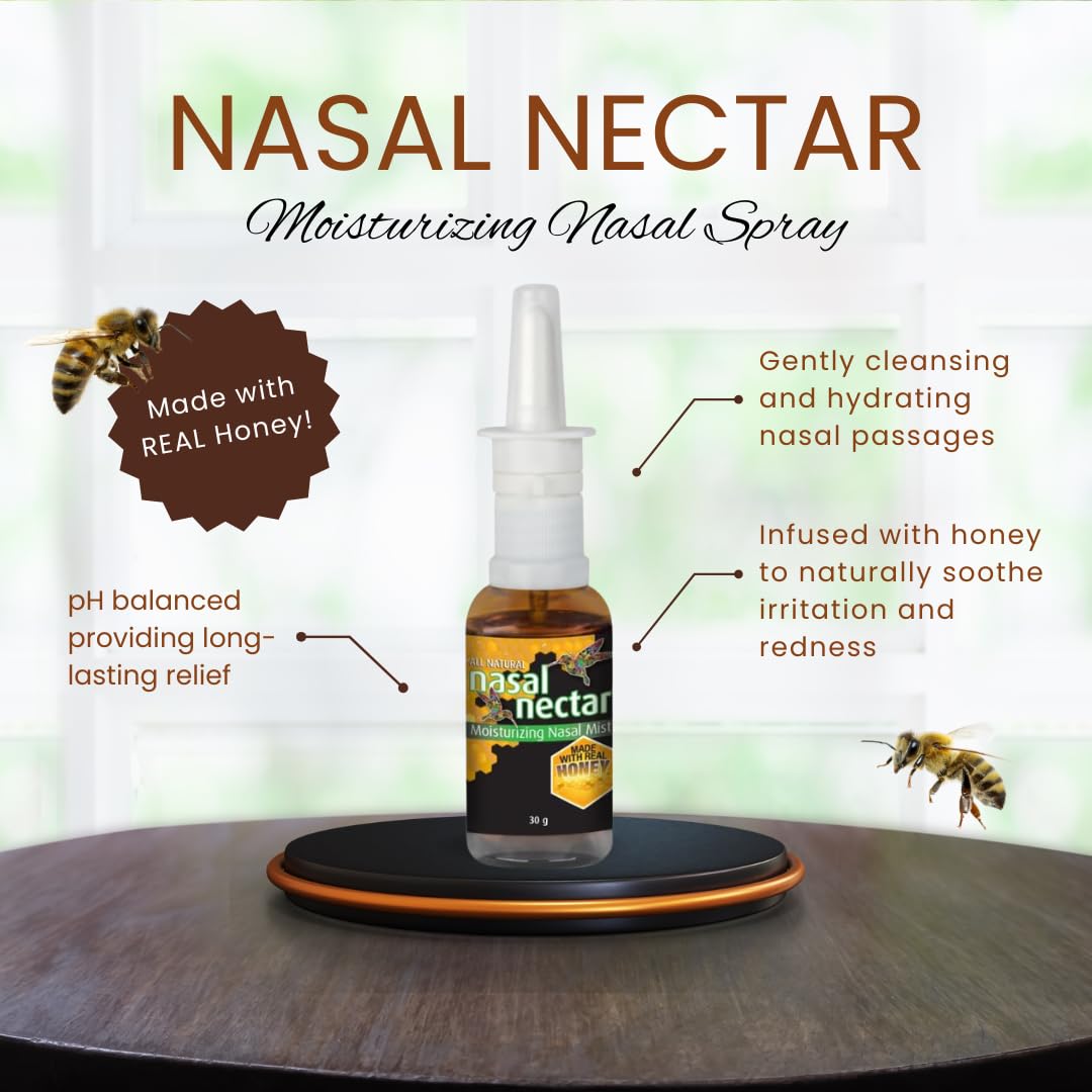 NaturePro Nawilżająca mgiełka do nosa, całkowicie naturalna, 28 g dla suchości nosa zawiera prawdziwy miód
