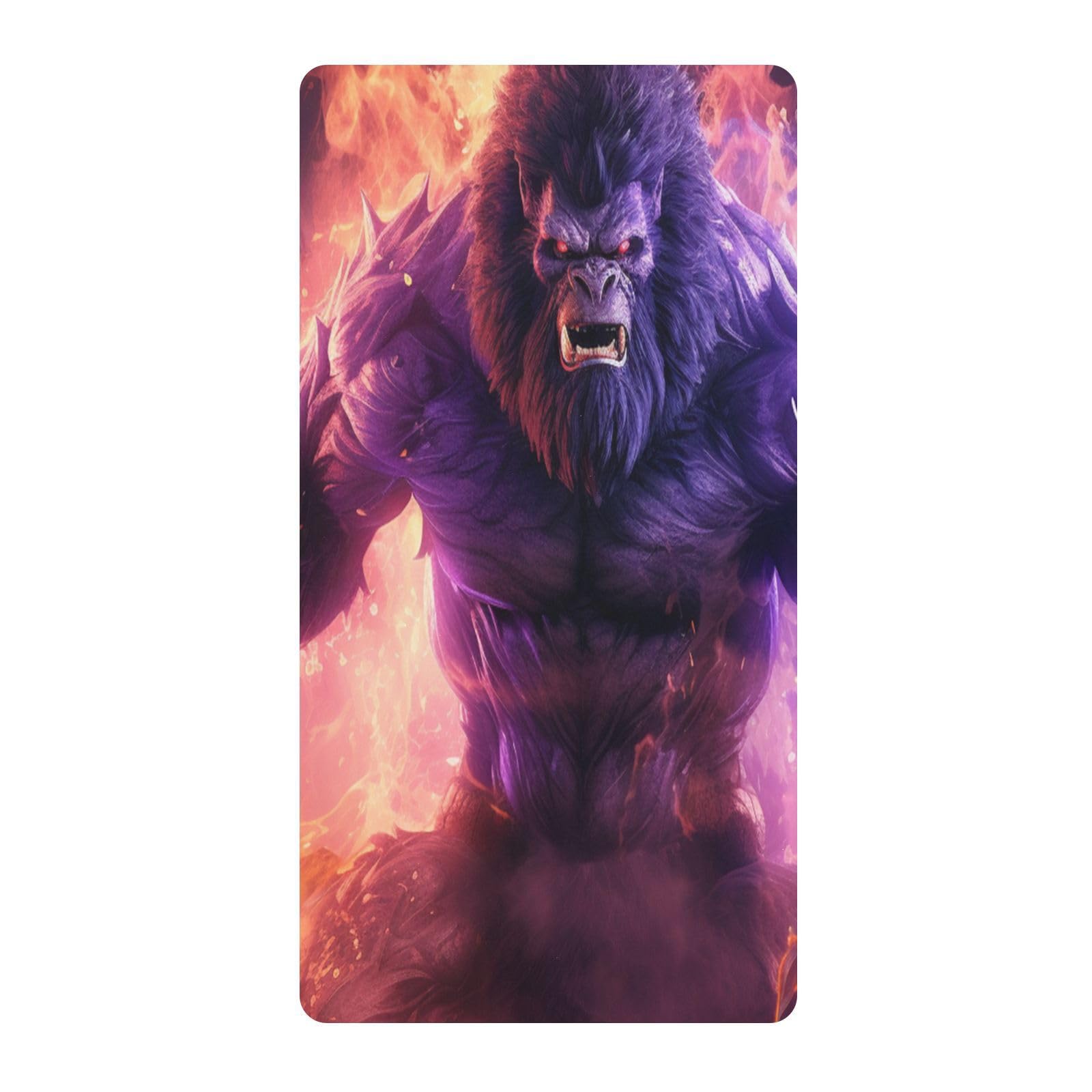 Angry Gorilla Monkey Purple Fire Toddler Crib Sheet Soft Cotton Baby Play Sheets Fitted for Mattress Playard