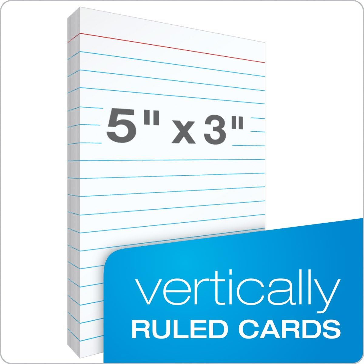 Oxford At-Hand Note Card Case, 3" x 5" Size, Color May Vary, Includes 25 Ruled Index Cards (63520)