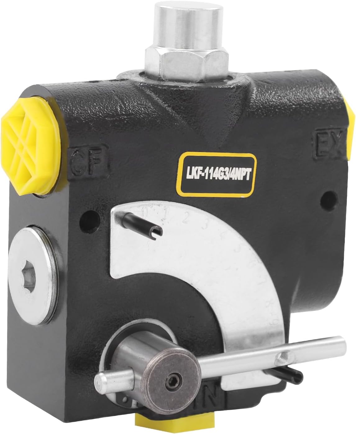 Hydraulic Flow Control Valve Variable Flow Control Acting Valve with Practical Knob, Cast Iron, Preventing System Overload, 3000 PSI Maximum (0-30 GPM)