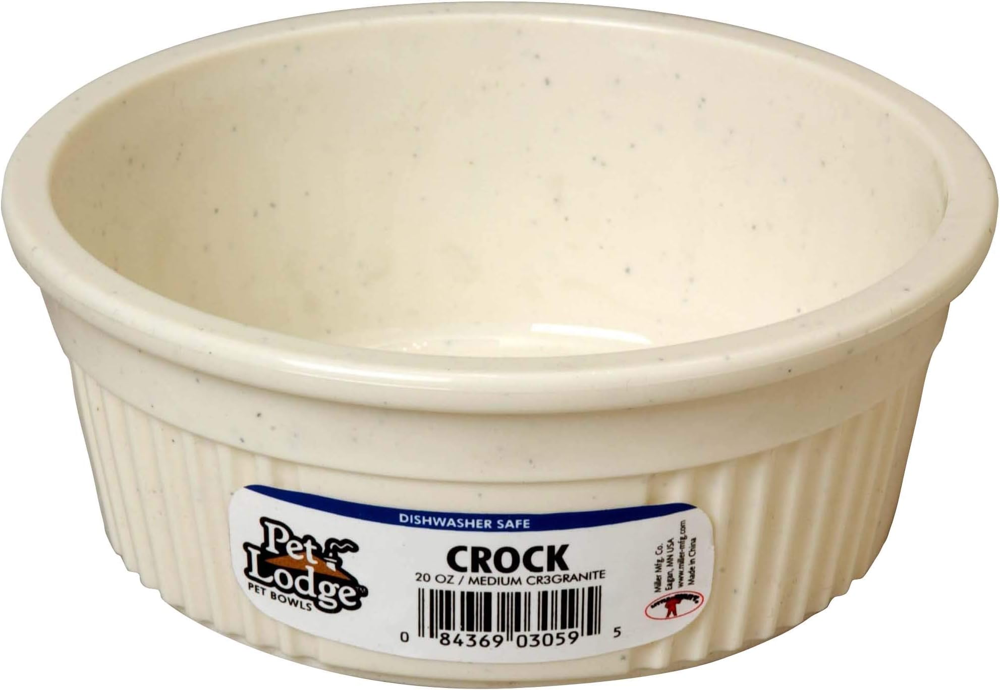 Pet Supplies Van Ness Pets Crock Style Heavyweight Translucent Large Bowl, 52 OZ Food/Water