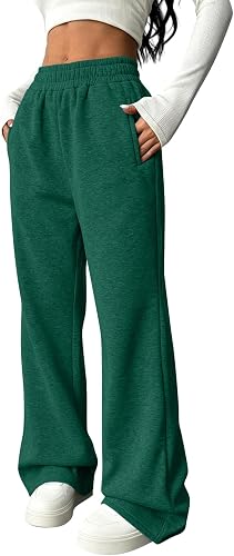 Womens Wide Leg Pants Straight Elastic Waist Baggy Athletic Sweapants
