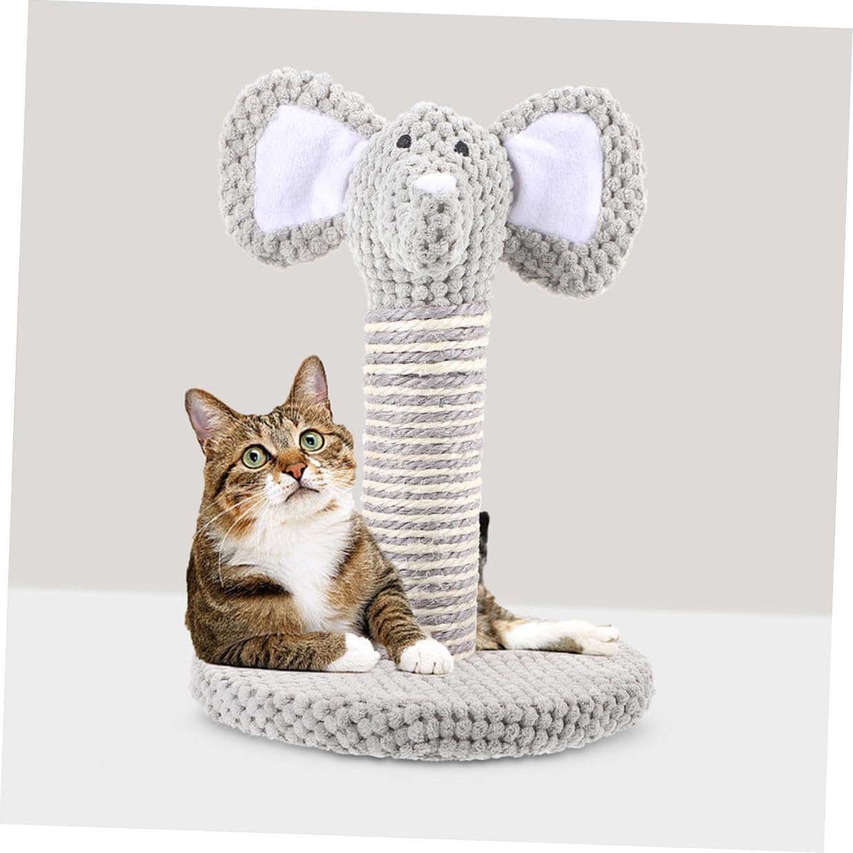 2pcs Cat Scratching Post and Climbing Pole Set, Reusable Sisal Kitten Scratcher, Small Elephant and Zebra Design for Indoor Cats