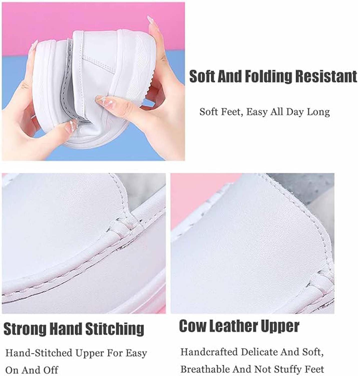 Women's Breathable Lightweight Work Shoes, Medical, Teaching, Restaurant Service, Nurse Slip-Resistant Leather Loafers - Image 7