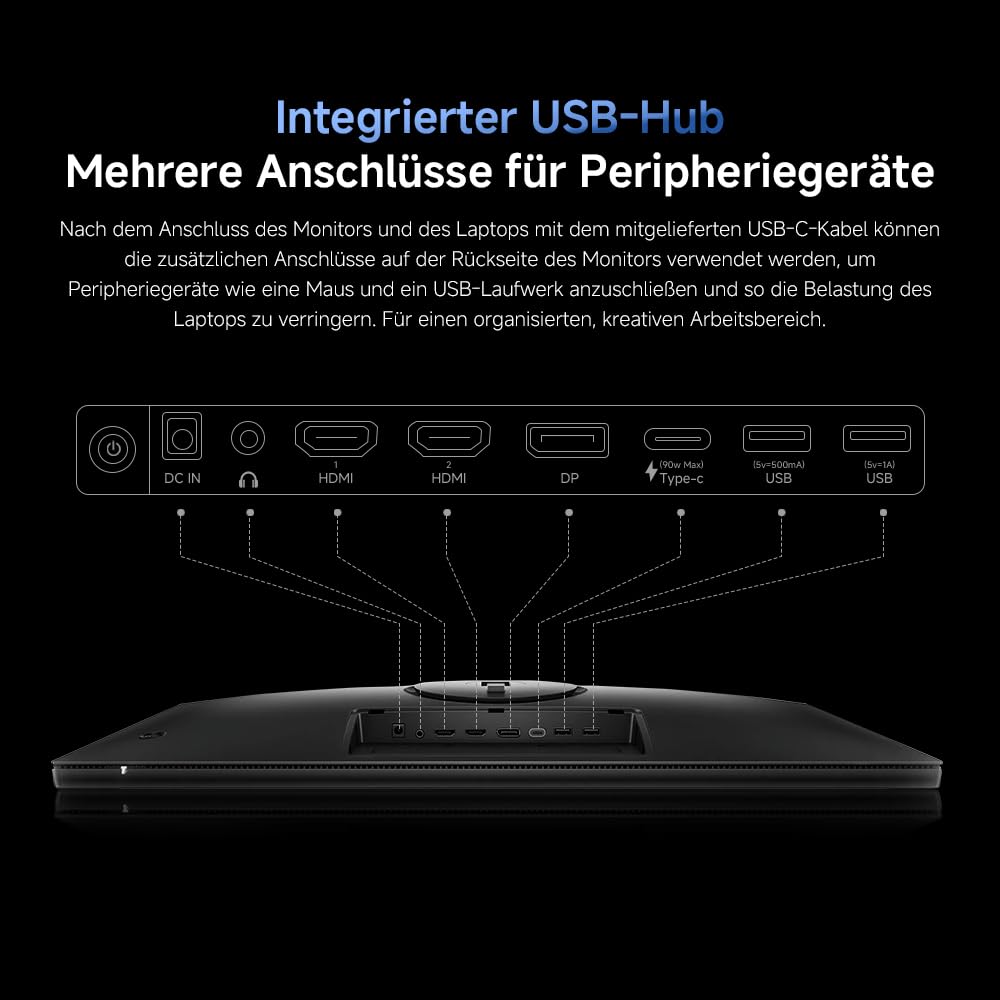 XIAOMI 4K Monitor A27Ui – 27 Zoll UHD IPS Display, 3840x2160, 100% sRGB, Delta E<1, USB-C 90W, höhenverstellbar, Low Blue Light | IPS,HDR10,95% DCI-P3,ΔE < 1,90 W Rückwärtsladen, TÜV-Zertifizierung für geringe Blaulichtemission(HDMI 2.0/DP 1.4/Type-C 90W)