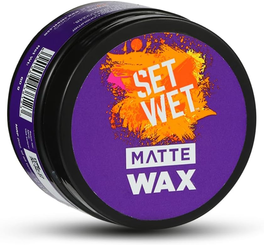 Set Wet Hair Wax For Men - Matte Wax, 60g | Matte Look, Strong Hold, Restylable Anytime, Easy Wash Off | No Paraben, No Sulphate, No Alcohol