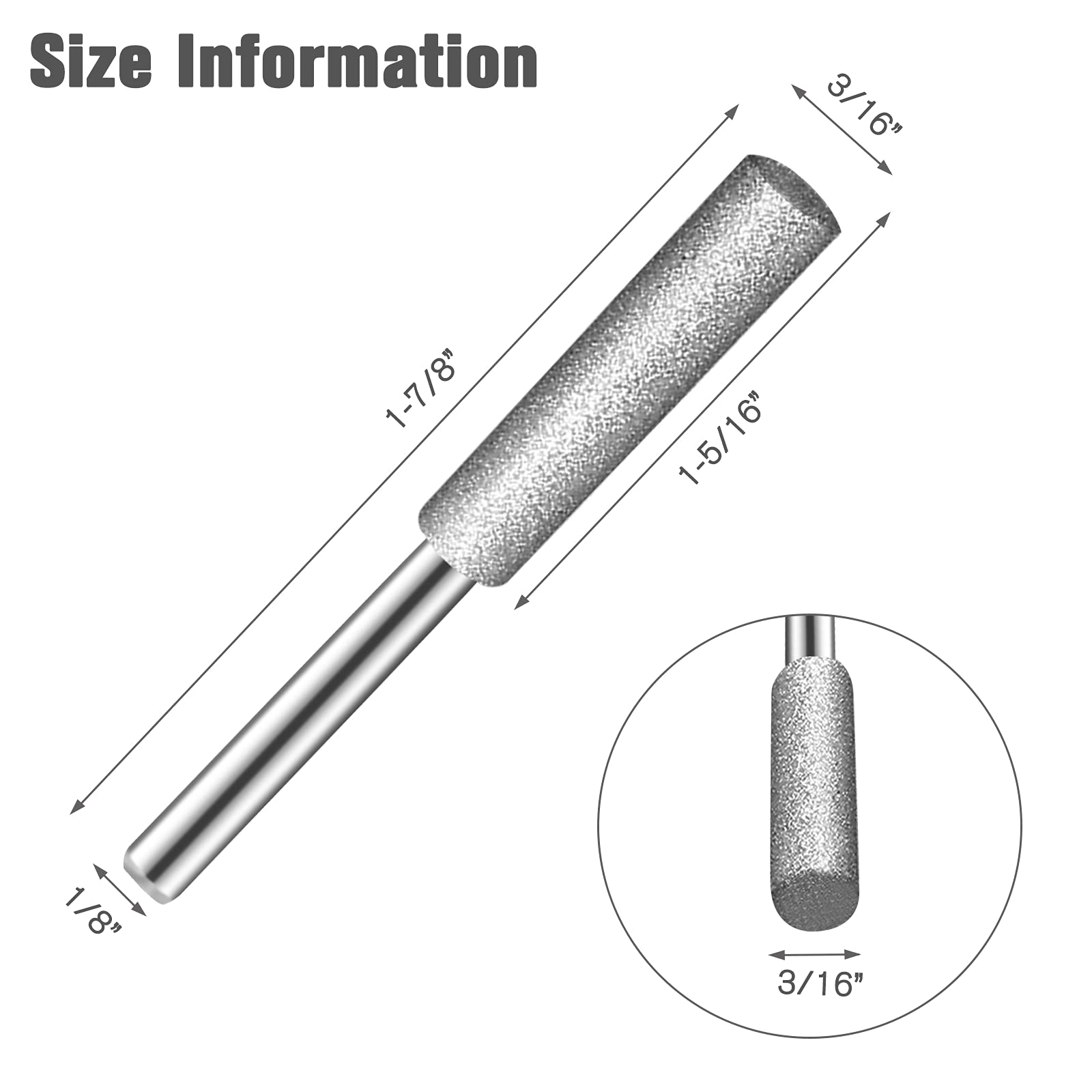 10 sztuk pilników do kamienia szlifierskiego, polerowanie, frezy szlifierskie, do ostrzenia pił łańcuchowych, szary, 3/16 cala / 4,8 mm