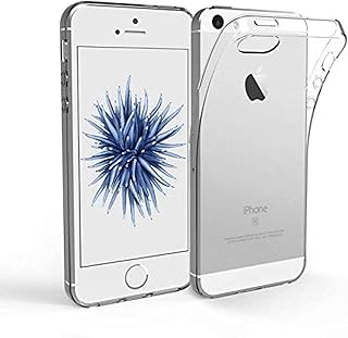 جراب رفيع خلفي من البولي يوريثين مقاوم للحرارة لابل ايفون 5 شفاف ومضاد للصدمات من الكريستال، 1.5 ملم بحواف حماية امامية مضادة للصدمات من البولي يوريثين الحراري