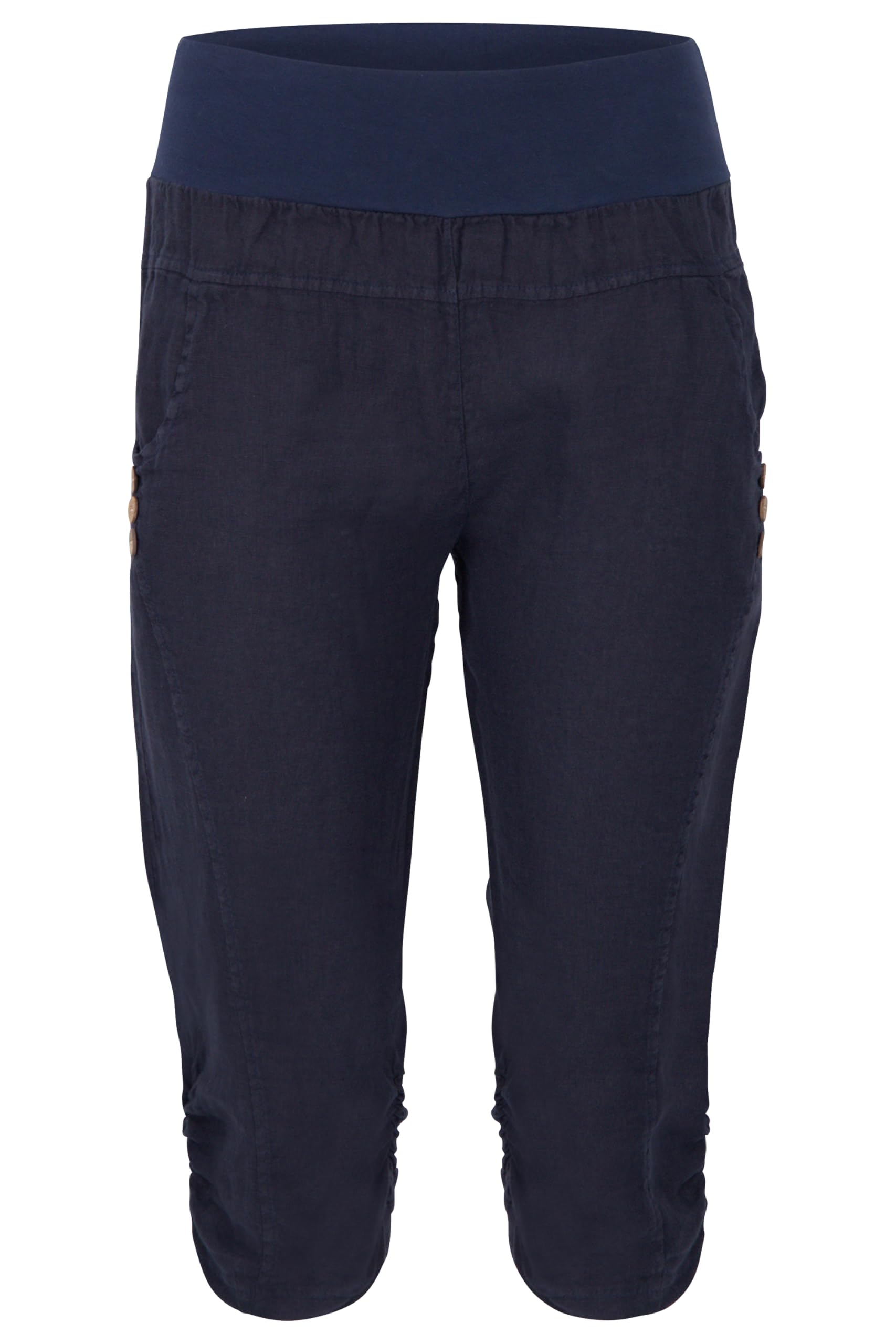 Malito Mujer Pantalones de Lino Pantalones de Ocio Colores Liso 7988