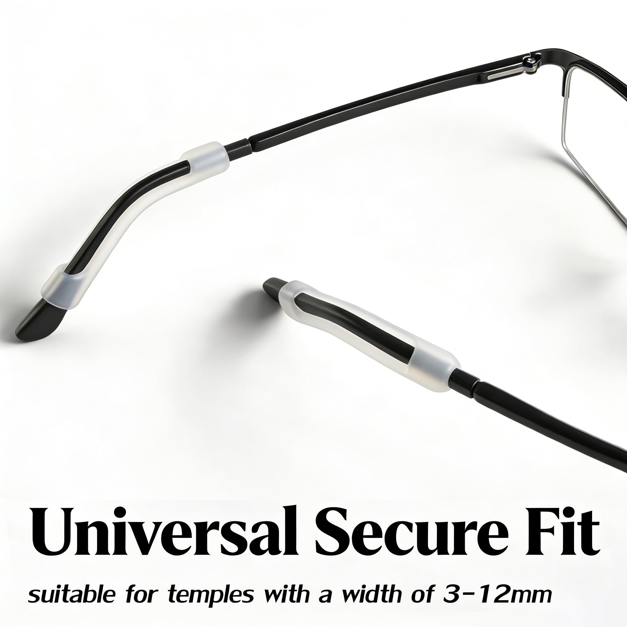 PTSLKHN Retenedor de silicona para gafas, 5 pares de retenedores elásticos antideslizantes para gafas, Transparente, 5
