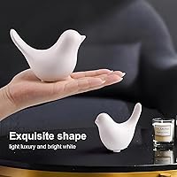 Vista 4 de Notakia Estatuas de pájaros blancos pequeños, decoración del hogar, adornos decorativos de estilo moderno para decoración de sala de estar, 2