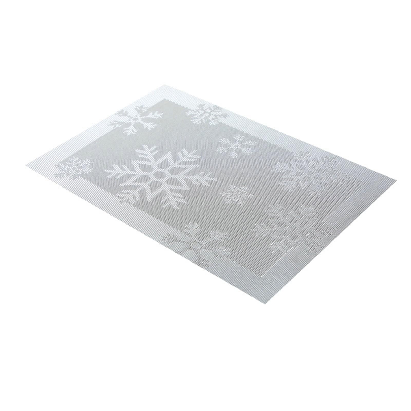 Lot de 4 sets de table Noël gris flocon de neige 45 x 30 cm pour décoration cuisine