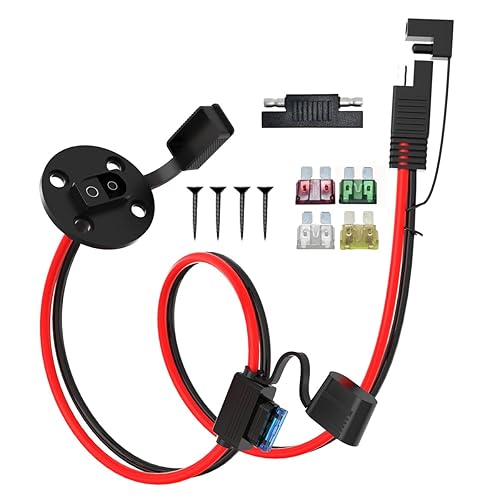 Miniatura 7 de Conector de batería SAE, arnés de terminal SAE a anillo tórico de 10 AWG, cable de batería SAE de 2 pines de desconexión rápida para motocicleta