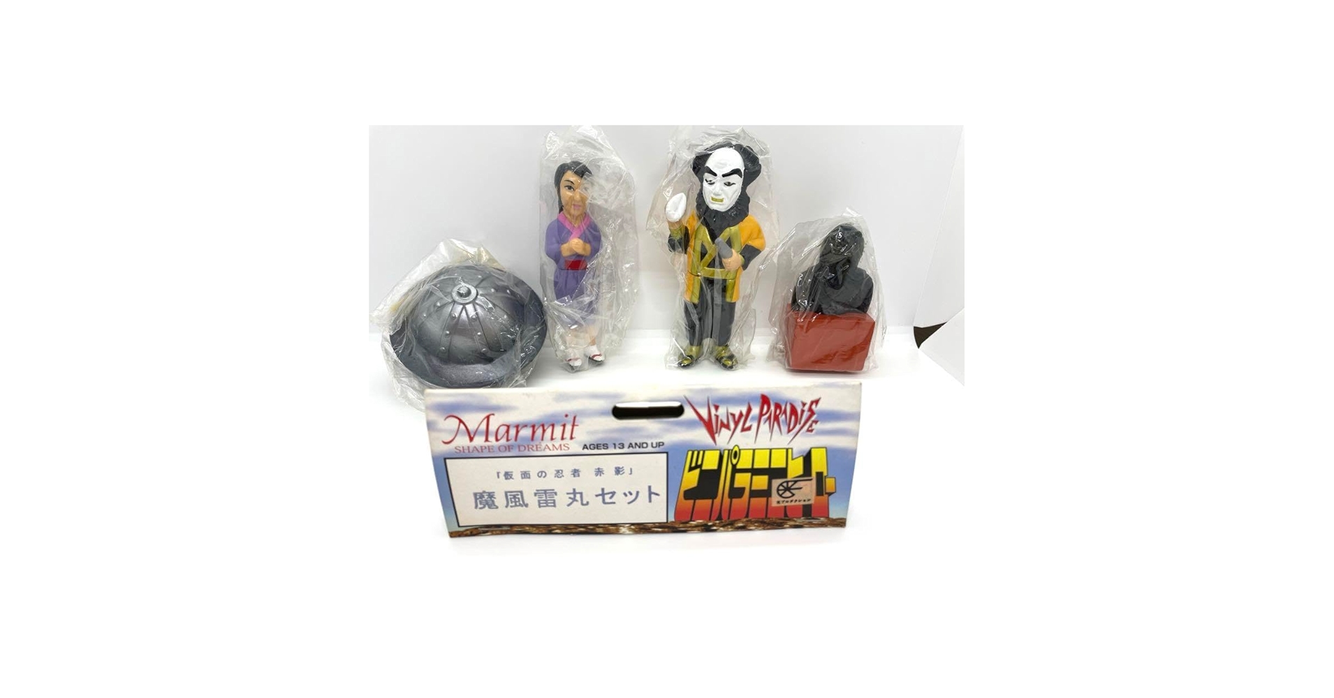 マーミット ビニパラミニヒーロー 仮面の忍者赤影 赤影セット ソフビ人形 3体セット☆仮面の忍者☆赤影 白影 青影 ソフビ人形