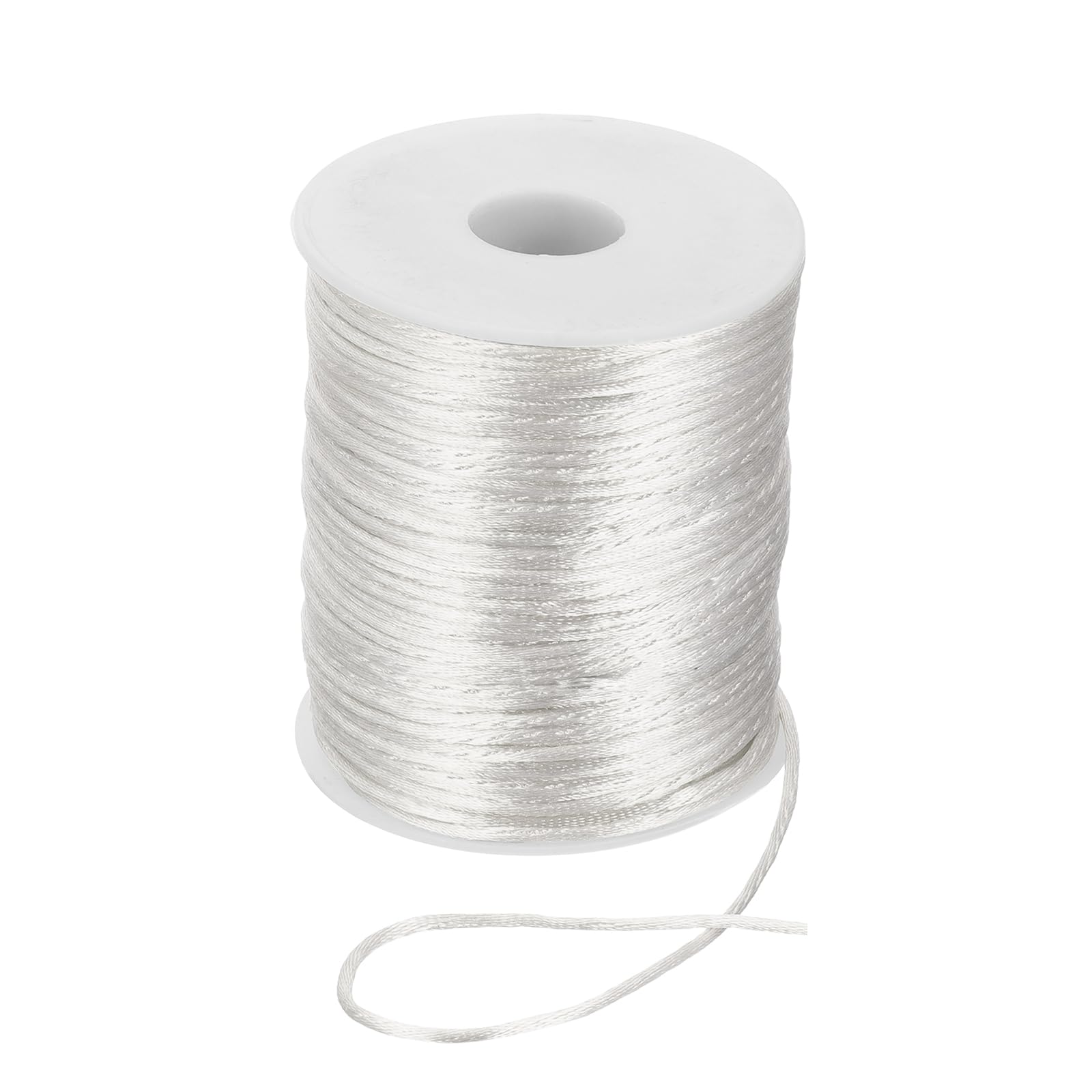 Cordon nylon satiné blanc pour vos ateliers loisirs créatifs et bijoux maison