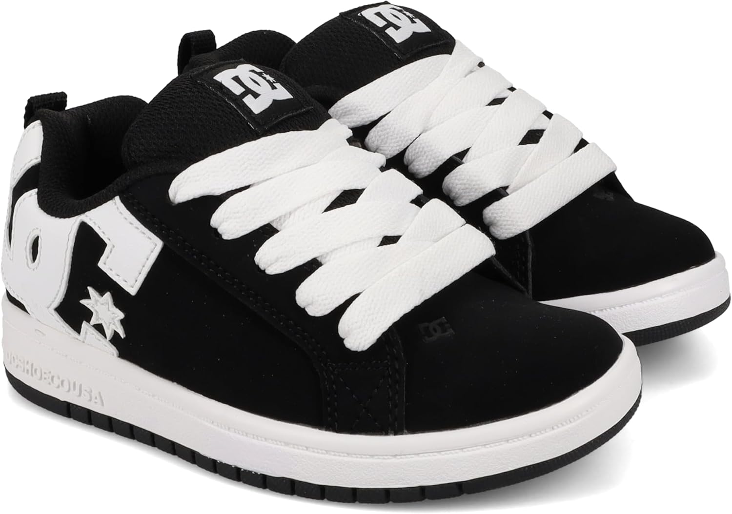 DC boys Court Graffik Skate Shoe, Black/White, 3 Big Kid US