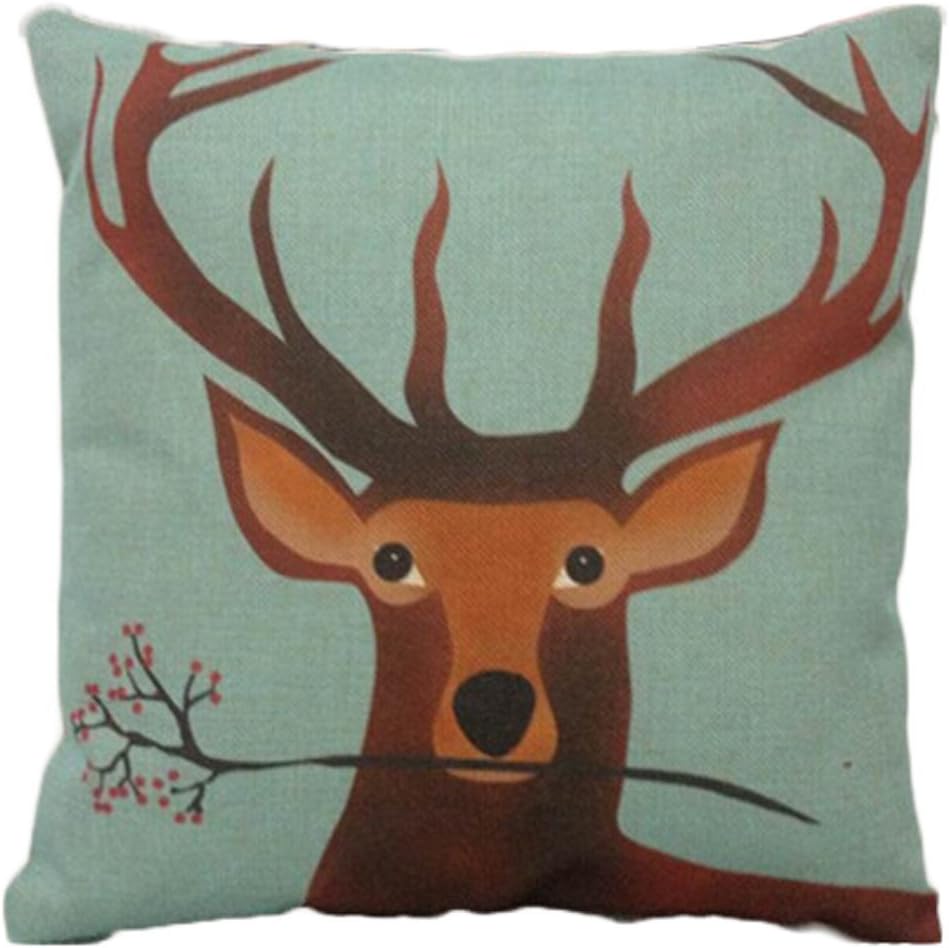 Lakiss Custom Cotton Linen Square Decorative Throw Pillow Case Cushion Cover 18"X18"