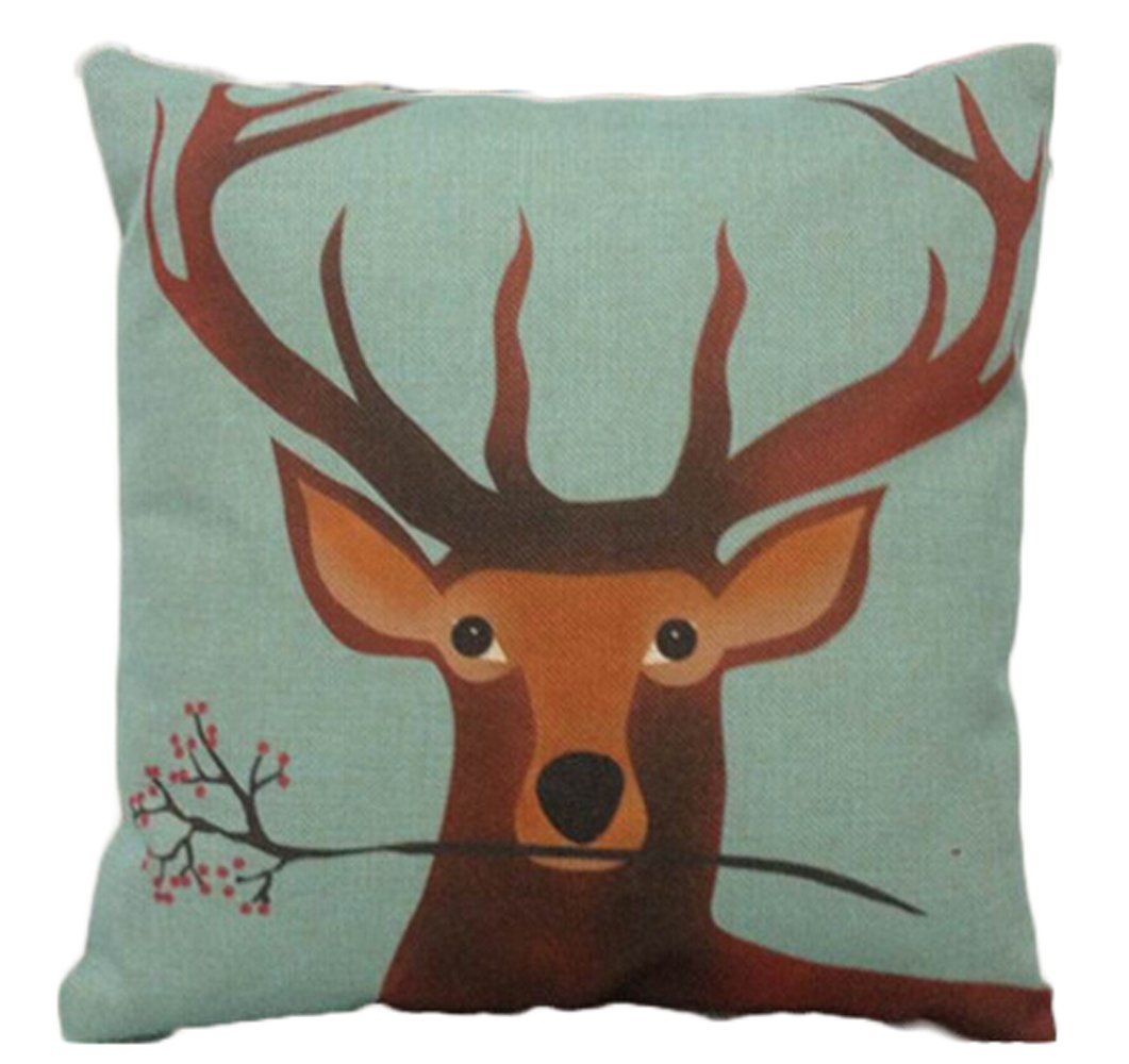 Lakiss Custom Cotton Linen Square Decorative Throw Pillow Case Cushion Cover 18"X18"