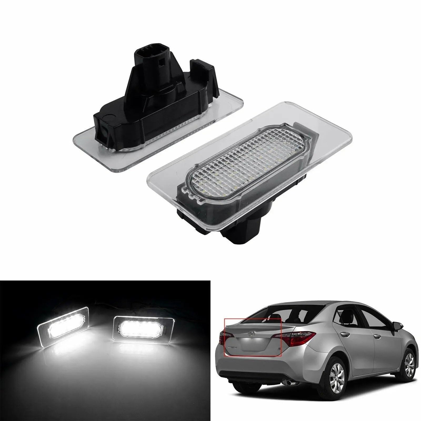 Luces Matrícula Coche Para Toyota Para Corolla 2014 2015 2016 2017 2018 2019 2 Bombillas LED Blancas Para Matrícula Canbus 81270-02250