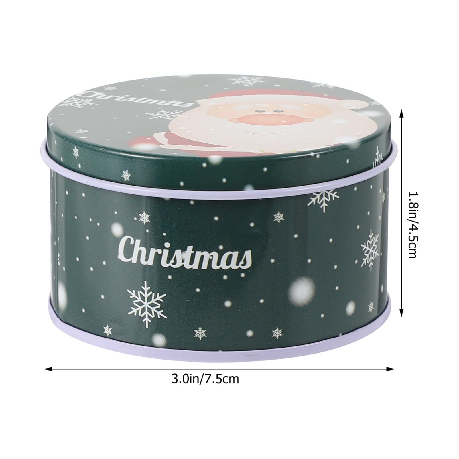 Lot de 12 boîtes à biscuits rondes en métal de Noël pour cadeaux de vacances – Boîtes décoratives pour bonbons – Petite boîte à bonbons avec couvercles (couleur assortie)