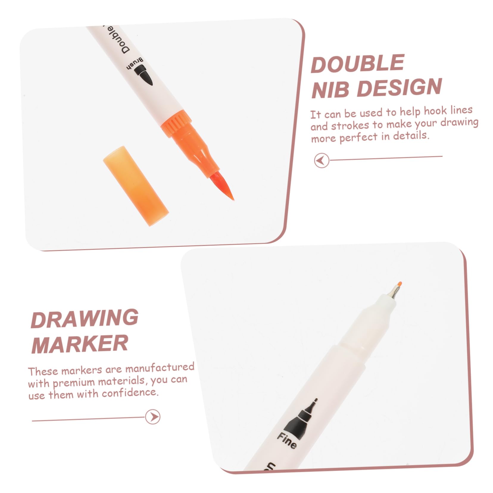 Pennarelli Acquerelli per Studenti e Artisti, 48 Pezzi, Set | Plastico, per Sketching e Outlining, Scrittura Fluida e Colorazione Uniforme