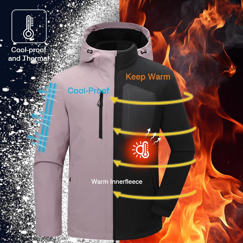 Waterproof Rain Jacket for Winter Hooded Anorak Lightweight Outdoor Windbreaker Outdoor Hiking Travel Rain Coat