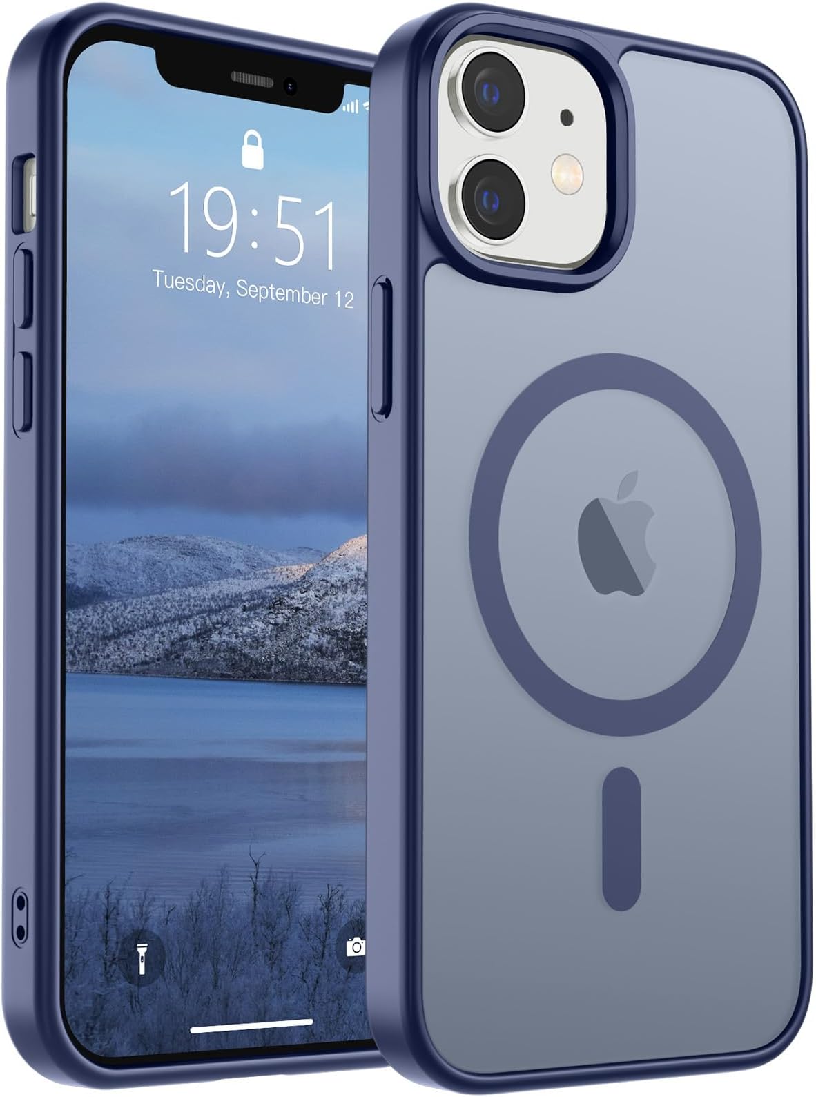 SUPFINE Magnetic for iPhone 12 Case/iPhone 12 Pro Case (Compatible with MagSafe)(Military Grade Drop Protection) Slim Translucent Matte Shockproof with Anti-Fingerprint Phone Case,Lavender Gray