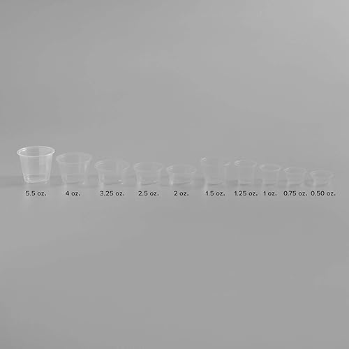 Miniatura 6 de 4U'LIFE 2 oz. Taza de plástico negro para soufflétaza de porción con tapas-50 juegos