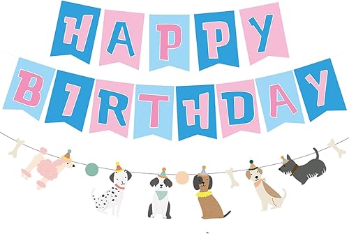 Vista 11 de Cartel con temática de perro feliz cumpleaños, decoración colorida para niños, bebés, perros, suministros de fiesta de cumpleaños Perro