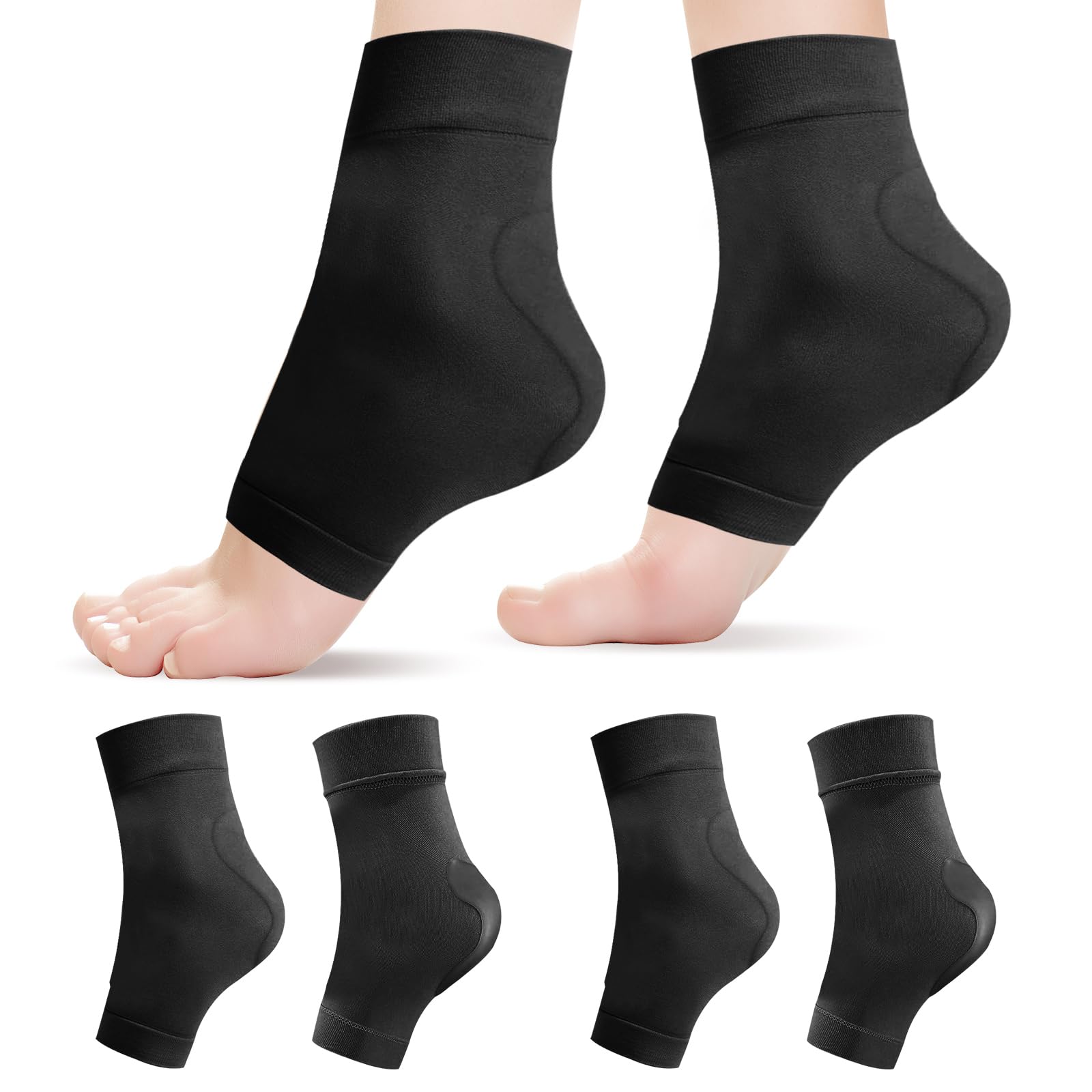 2 pares de calcetines protectores de tobillo con almohadilla de gel, calcetines maleolares acolchados para patinaje artístico, rodillo, esquí, hockey, botas, soporte, cojín de soporte de — view 9