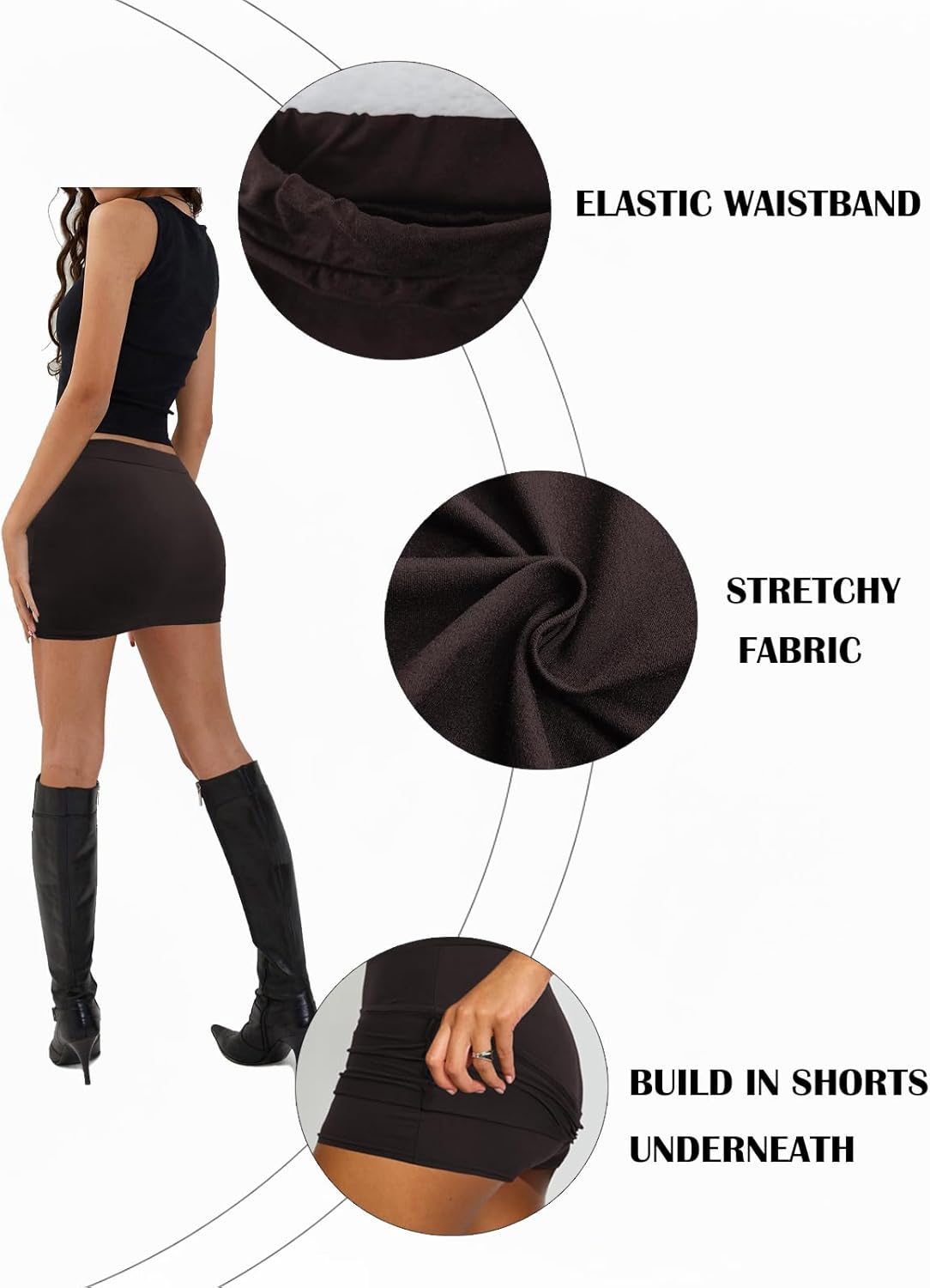 Women's Leopard Print Mini Skirt Short Skorts Elastic Waistband Sexy Bodycon Pencil Cheetah Club Skirts with Shorts - Image 4