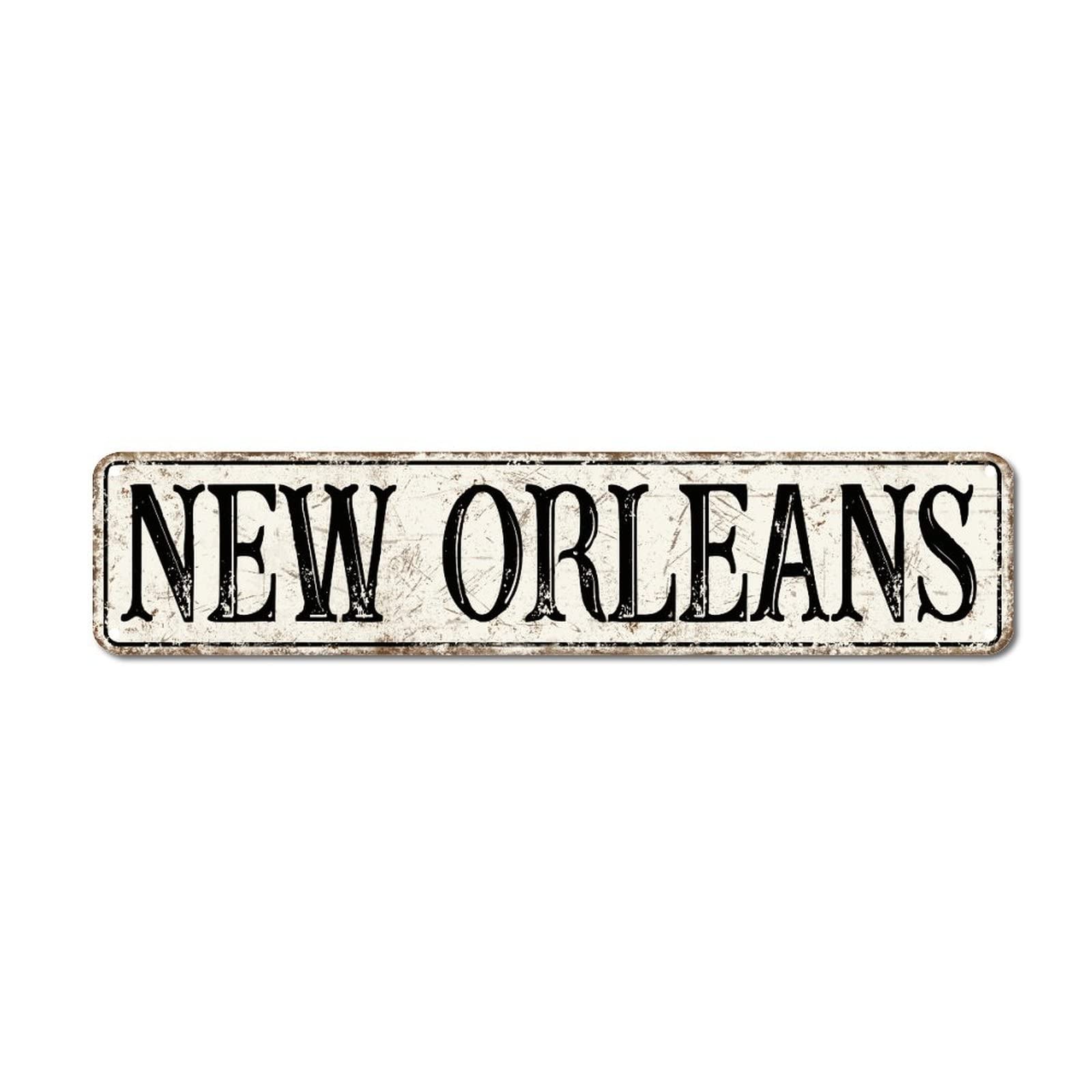 New Orleans Street Signs Customized New Orleans Metal Sign New Orleans Metal Tin Sign Rustic Wall Art Farmhouse Decorative Sign For Bedroom Living Room Front Porch