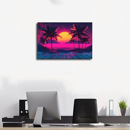 Miniatura 3 de Synthwave Subculture Wall Art 80s Inspired Neon Retro Print Aesthetic Alternative Poster for Modern Home Decor Canvas Poster Bedroom Decor Sports