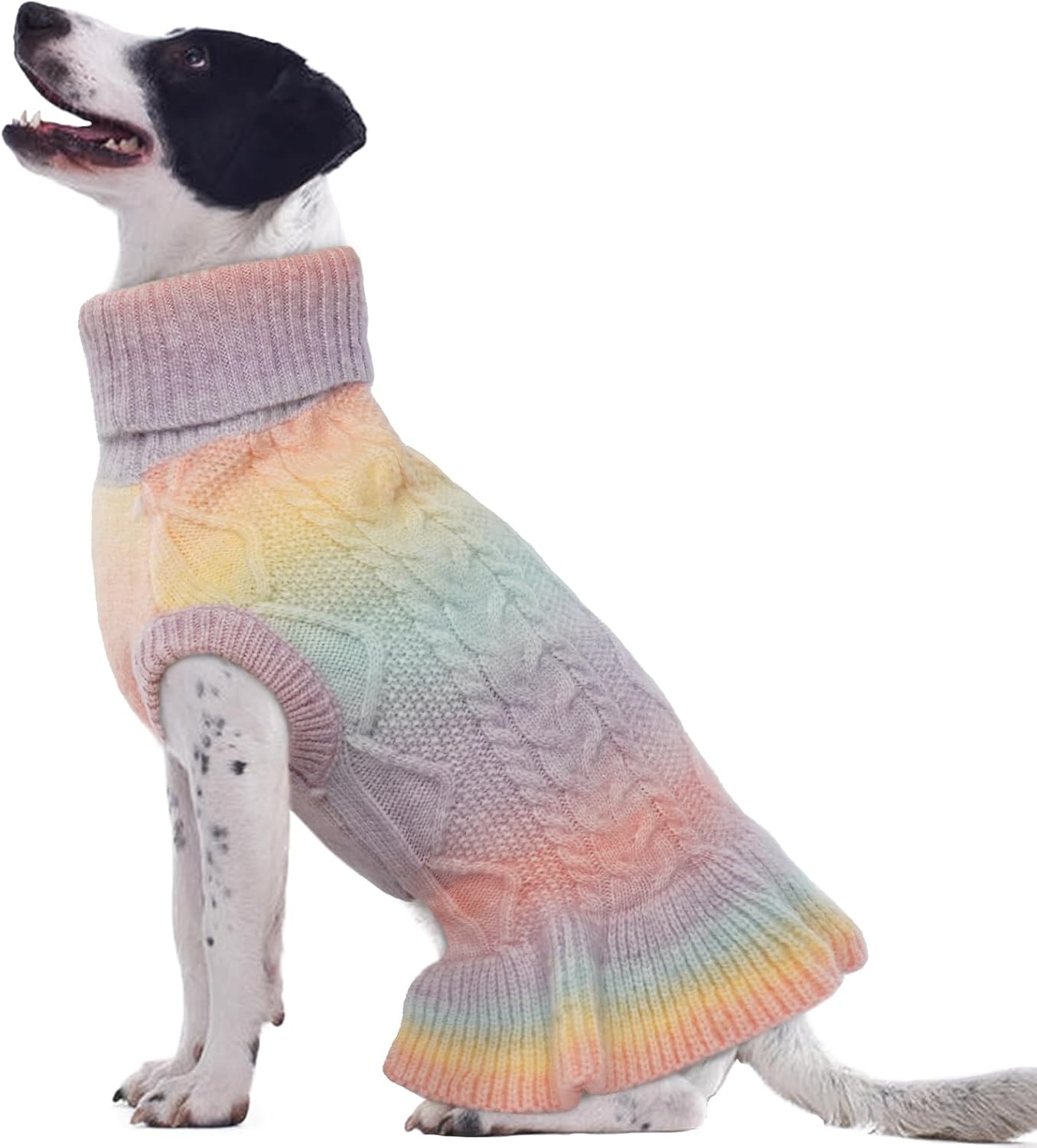 QBLEEV Medium Dog Sweater Dress Pullover for Girls - Warm Winter Fall Dog Sweaters Vest Custom Holiday Doggie Sweaters for Dogs Female XL