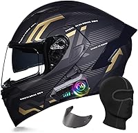 Vista 18 de Cascos modulares de motocicleta Bluetooth, aprobado por DOT, casco de motocicleta de doble visera, casco integrado con doble altavoz integrado