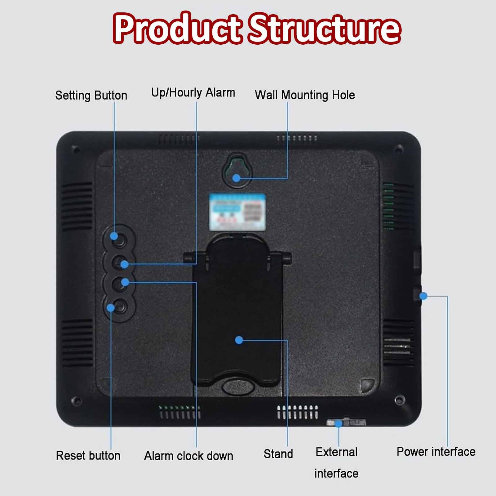 Termómetro Higrómetro Digital Industrial, Monitor De Temperatura Y Humedad, Rango De -40 a 80 °C Y De 0 a 99% HR, con Sonda Externa, Alarma De Límite Superior E Inferior