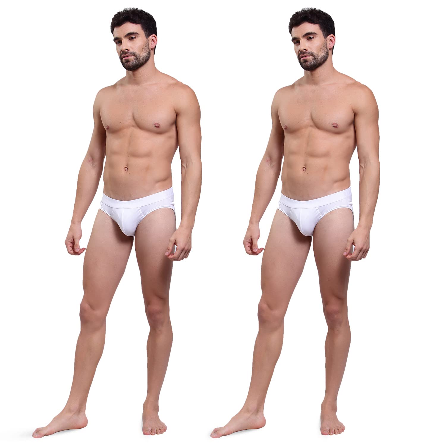 zoiro Men's Soft Classic Cotton Blend Outer Elastic Solid Briefs (Pack of 2)-picture-51