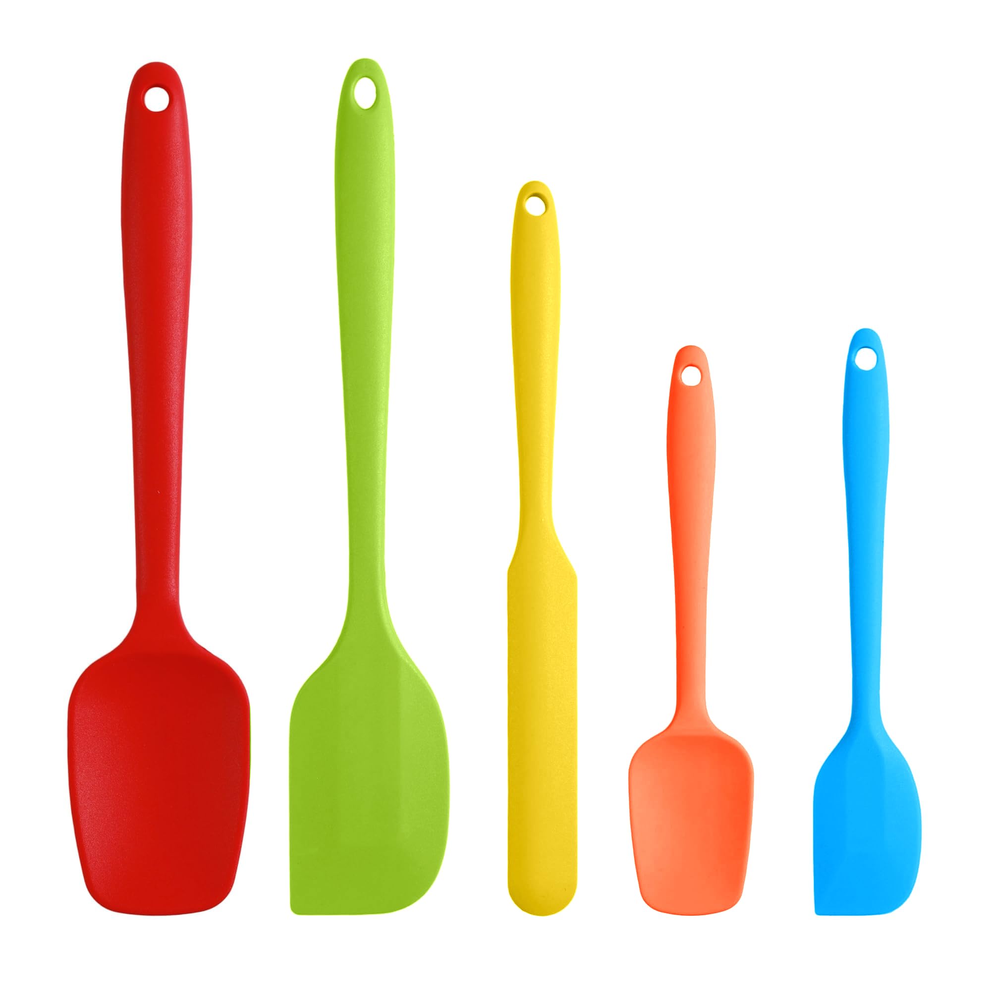 DOETYD Spatula, Silicone Spatula Set, High Heat Resistant Non-Stickt Baking Spatulas, Food Grade Spatulas for Baking Cooking and Mixing, 5Pcs