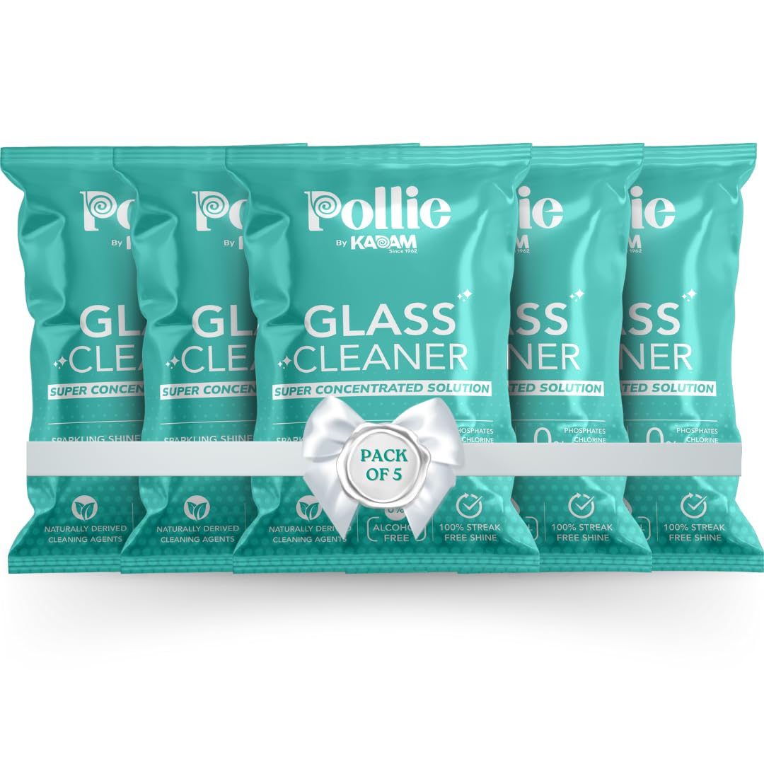 Pollie Glass Cleaner Indias #1 Super Concentrated Refill Sachets for Glass and Surface Cleaner | Pack of 5 Sachets for 2.5L Liquid | Applicable on Car, Kitchen, Home and all Glass Surfaces (B0CNSVQ8LL) Amazon Price History, Amazon Price Tracker