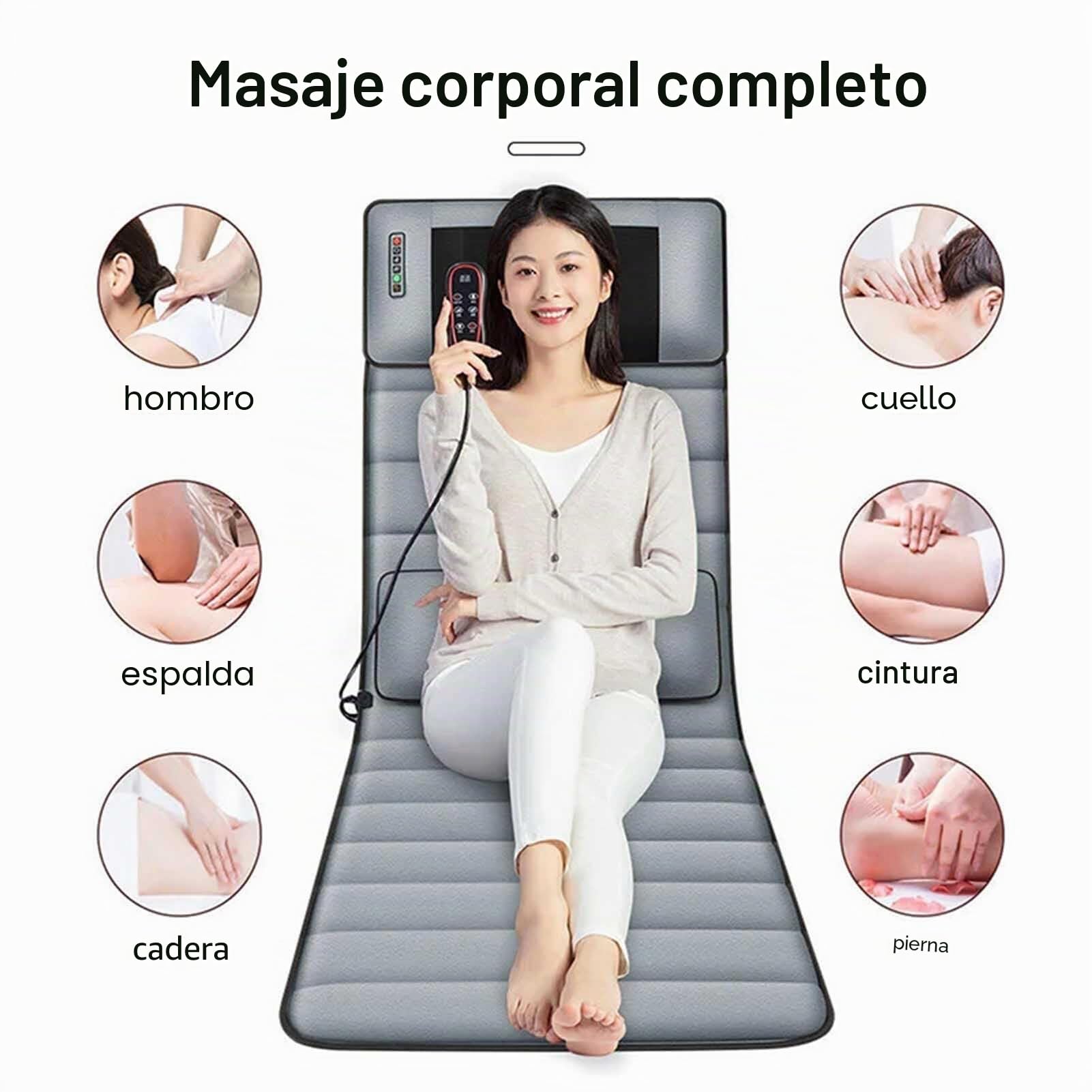 KardoL Estera Masaje De Cuerpo Entero Vibratoria, 20 Cabezales De Masaje De Cuello, Colchón De Masaje Calefactado De Aliviar El Dolor En El Cuello, Espalda, Cintura, Piernas