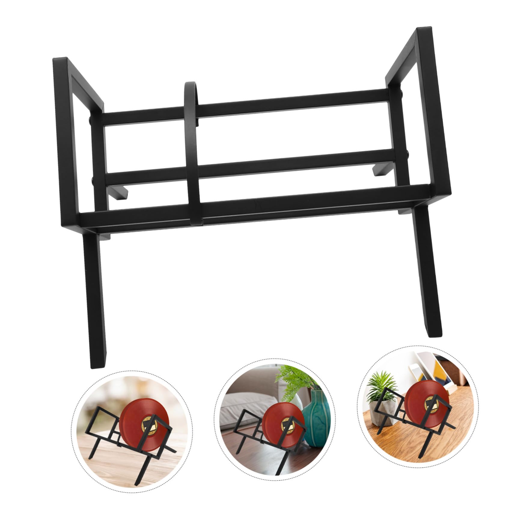 NUOBESTY CD Scaffale Ferro Laterali Nero per Supporto e Vinili Paratie o Organizzazione Moderno Semplice per Esposizione Casa Ufficio