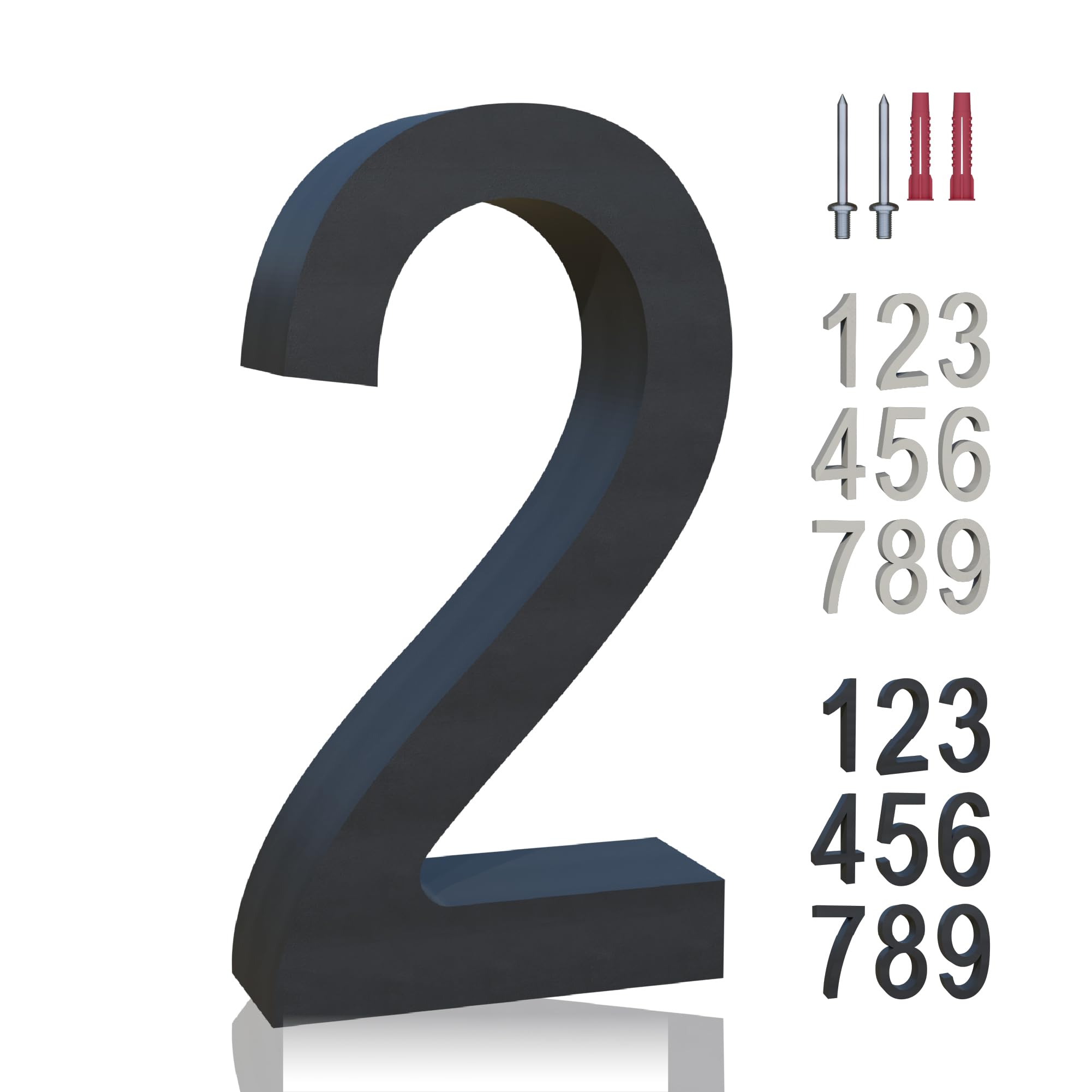 Floating House Numbers Black Modern 10 Inch House Numbers Large ...
