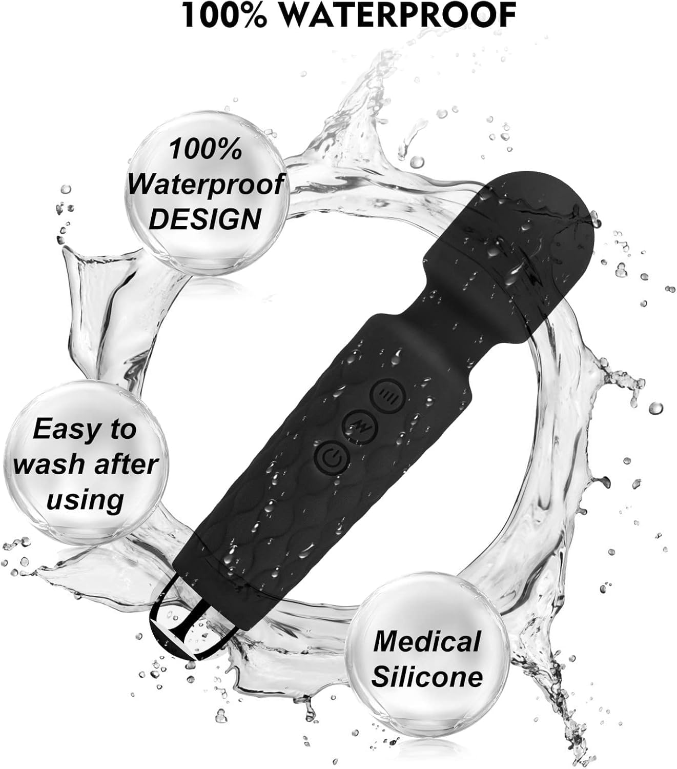 Electric Vibrator Wand,Adult Sex Toy Wand, G Spot Dildo,Clit Vibrator, Vibrators Massager,G Spot Dildo,Sex Vibrators,Clitoris Stimulation,with 8 Speeds & 20 Patterns, Waterproof