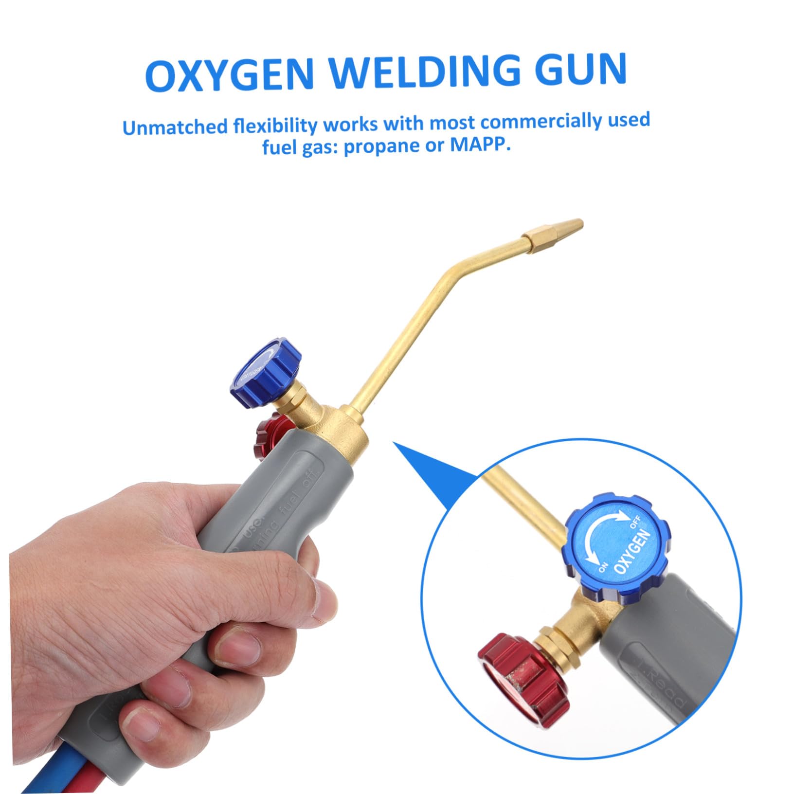 Lurrose Antorcha de Gas de Cobre y Goma y Mangueras Flexibles Mini para Soldar con Llama Regulable y Portátiles para Trabajos de Soldadura Detallados